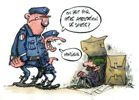 Gab | Gab - Dessin original couleur - Attestation de sortie - (2020/2021) | Catawiki