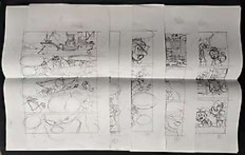 Stefano Turconi - Topolino # 2883 - Stefano Turconi - 6x bozze preparatorie in sequenza "Scuola di Volo" - Page volante - Exemplaire unique - (2011)