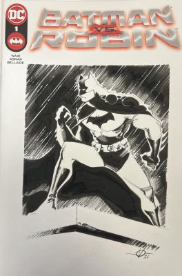 BATMAN VS ROBIN BLANK COVER WITH ORIGINAL DRAWING BY OLIVIER VATINE - BATMAN VISUAL N°1 | Pulp’s