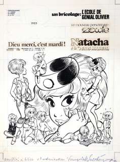 Walthéry - Natacha, illustration Ã  l‘encre de Chine pour…