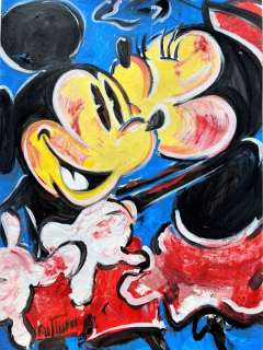 Ruttum, Street Art | Mickey & Minnie - LoVe - Street Art Painting - Ruttum - 70 x 50 cm - Acrylic Art | Catawiki