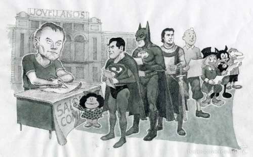 ART COMIC BRUCE JONES POR GASPAR MEANA ORIGINAL-21 X 28 CM