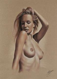 Denis Prenzel | Denis Prenzel - Original drawing - Pin-up - Kim- Size: 30 x 40 cm. - (2021) | Catawiki