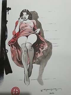 Alessandro Bocci | Milo Manara - Alessandro Bocci - illustrazione originale "Dedicato a Manara" - Page volante - Exemplaire unique | Catawiki