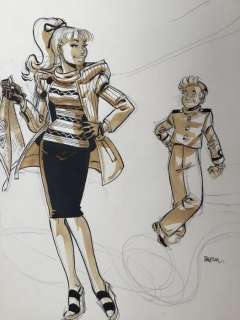 Meynet, Félix | Spirou et Fantasio - Dessin original - Seccotine et Spirou | Catawiki