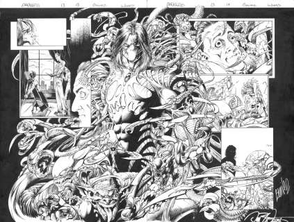 Joe Benitez, Joe Weems V - Darkness 13 Pg 13-14 Double Page Splash