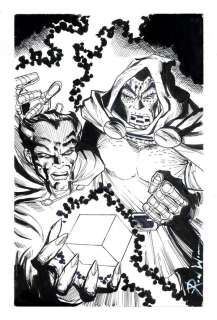 Dr. Doom and R’as Al Ghul Sketch by Ron Wilson | mycomicshop.com
