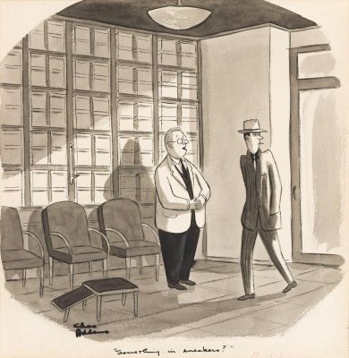 Lot 215 - Charles Samuel Addams, (1912-1988), "Something in sneakers?" 1953. | Swann Galleries