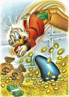 Joan Vizcarra | Uncle $crooge - "Pool $hark" - Original Drawing - Joan Vizcarra - Pencil Art | Catawiki