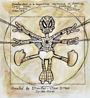 Tony Fernandez, Disney Artist | Donald Duck inspired by Da Vinci’s "The Vitruvian Man" (1940) - Original Painting - Signed by Tony Fernandez | Catawiki