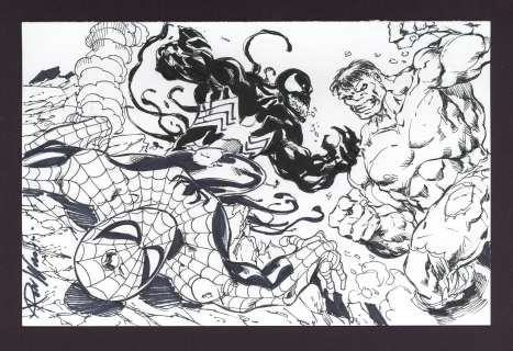 Spider-Man, Hulk, and Venom Sketch by Ron Williams | mycomicshop.com