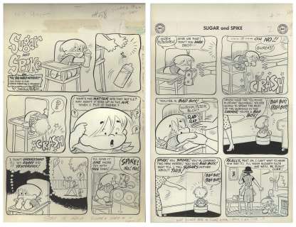 Sheldon Mayer Original Hand-Drawn ‘‘Sugar and Spike‘‘ Comic Book -- Complete Issue of 24 Pages From the September 1957 Issue #10 -- Sugar and Spike Try to Figure Out the Telephone & More Adventures