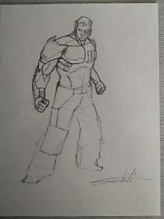 Valerio Schiti - secret warrior - Valerio Schiti illustrazione originale - Page volante - Exemplaire unique - (2012/2012)