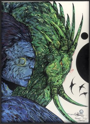 Philippe Druillet | Yragaël et les Dragons – Peinture originale inédite | Galerie Barbier