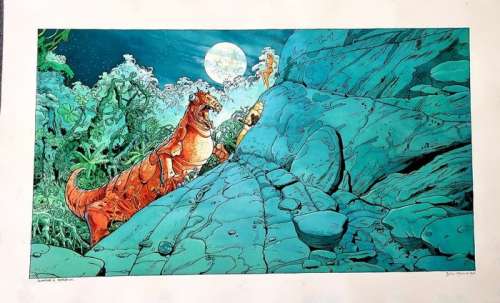 Marchand | Marchand, Bruno - Dessin original couleur - Hommage Ã  Moebius - (2015) | Catawiki