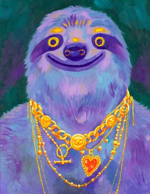 Lisa Hanawalt | Rich Sloth - Huile sur bois | Huberty Breyne Gallery