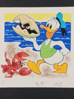 Giovan Battista Carpi | Giovan Battista Carpi - Illustrazione Originale "Paperino al Mare" - Page volante - Exemplaire unique | Catawiki