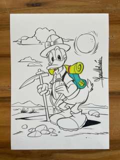 Lara Molinari | Lara Molinari - Disegno Originale - "Paperino Esploratore" - Page volante - Exemplaire unique - (2016) | Catawiki