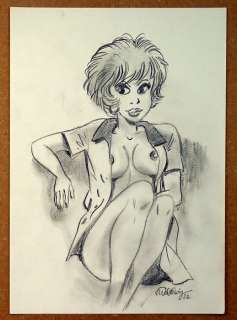 Walthéry | Walthéry - Dessin original - Erotique - Natacha - Page volante - Exemplaire unique | Catawiki