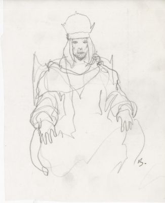 Enki Bilal | GRAPHITE IN PROGRESS 3 – Dessin original 25 | Galerie Barbier