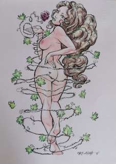 Matteo Cremona - Poison Ivy - Illustrazione originale di Matteo Cremona - Page volante - Exemplaire unique - (2008)
