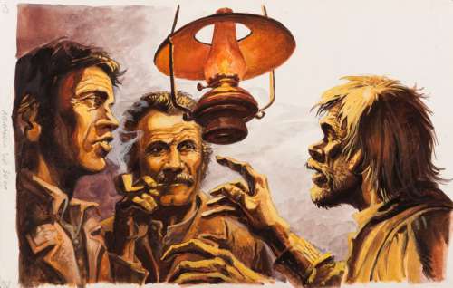 Derib | L’homme qui croyait Ã  la Californie  Gouache pour cette rencontre | Millon