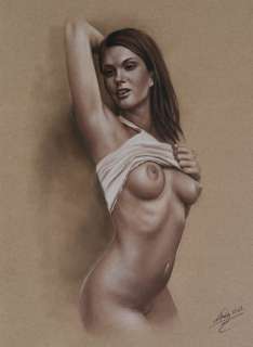 Denis Prenzel | Denis Prenzel - Original drawing - Pin-up - Mona - Size: 30 x 40 cm. - (2022) | Catawiki