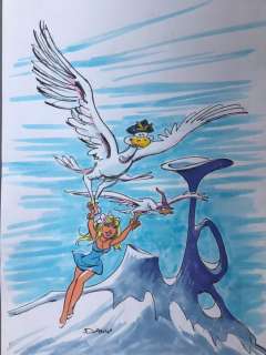 Dany | Dany - Dessin original couleur - Olivier Rameau -Â Le Trompette du silence | Catawiki