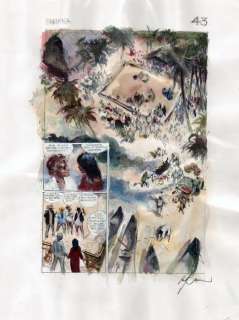 Follet, René | Follet, René - Dessin préparatoire original en couleurs (p.43) - Shelena - (2005) | Catawiki