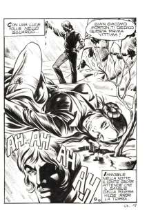 Giovanni Romanini | Zora la Vampira n. 17 - Giovanni Romanini - Tavola Originale Erotica "Nascaz" Full Page - Page volante - Exemplaire unique - (1974) | Catawiki