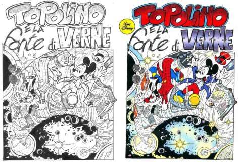 Carlo Panaro, Valerio Held | Topolino I TL 2793-2 - "La fonte di Verne" - Signed Original Comic Page by Valerio Held - page 1 - Page volante - (2009) | Catawiki