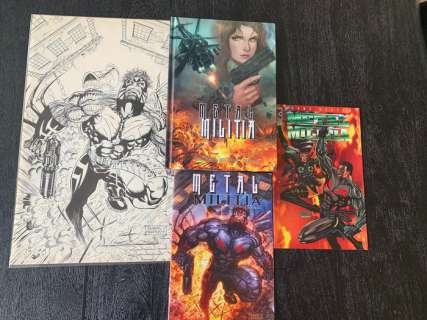 Hoang Nguyen, Khari Evans, Pop Mhan - Metal Militia lot - Deluxe Hardcover & Original Cover Art - Graphic Novel by Hoang Nguyen, Mike Kennedy, Kinsun Loh, Khari Evans, Pop Mhan - Cartonné - EO