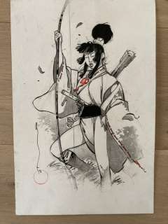 Michetz, Marc | Michetz, Marc - Dessin original - Guerrière japonaise - (2014) | Catawiki