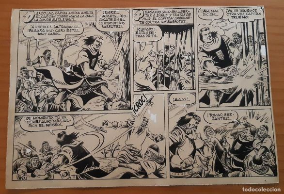 DIBUJO TINTA ORIGINAL - EL CAPITÁN TRUENO - 23 X 33,50 CMS. - PERFECTO ESTADO