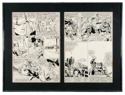 "THE MIGHTY THOR" ORIGINAL COMIC BOOK ART FRAMED DISPLAY. | Hake’s