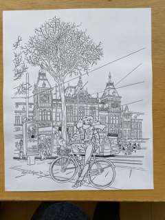 Kuijpers, Henk - Franka - Origineel van achterplat "Gratis Goud": Centraal station - (2020)