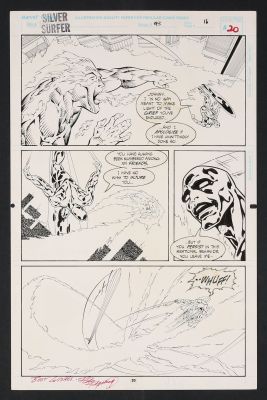 Bart Sears, Ray Kryssing | Original Art from Silver Surfer #93 (1994) Page 20 Pencils by Bart Sears, Inks by Ray Kryssing | mycomicshop.com (Buy It Now)
