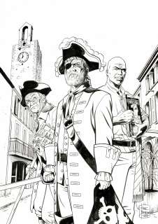 Bourgne | Barbe-Rouge, dessin original à l’encre de chine réalisé pour l’affiche d’un festival BD. | Septimus