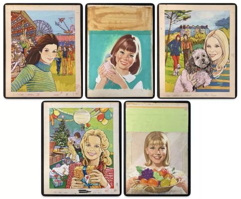 Lot 368 - A collection of 5 painted original comic book covers for the British PRINCESS TINA comics ( | Excalibur Auctions