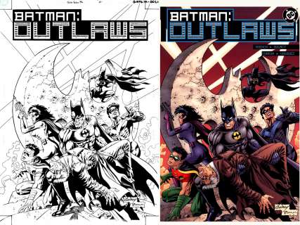 Charles Yoakum, Paul Gulacy - batman: outlaws #2 cover (sold live on ‘dueling dealers of comic art‘ episode #16 podcast on 5-5-2021 (re-watch our live art selling podcast here)