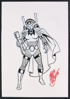 Mike Decarlo | Big Barda Sketch | mycomicshop.com
