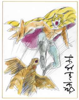 Keiichiro Kimura Hand-Drawn Color Shikishi "Tiger Mask"