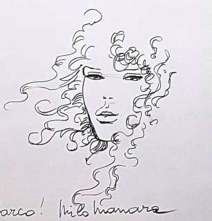 Milo Manara | Milo Manara - Original ink drawing - Girl | Catawiki