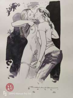 Alessandro Bocci | A. Bocci - Illustrazione originale “Milo Manara visto da Alessandro Bocci” - Page volante - Exemplaire unique | Catawiki