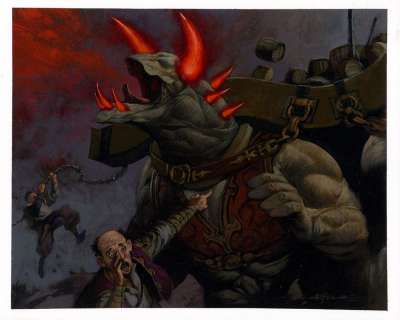 Christopher Moeller - magic the gathering card art (bull rush)