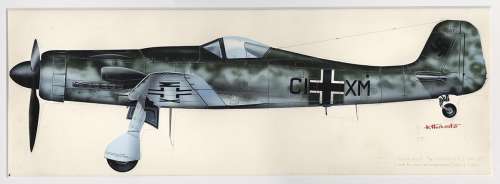 Kikuo Hashimoto Hand-Drawn Color Manuscript [Focke-Wulf Ta152c-0] | Mandarake (Big Web)