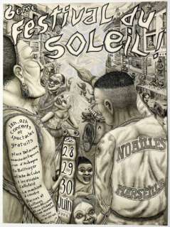 Nuvish,  Mircovich  (1975) | NUVISH, Mircovich Dessin original pour l’affiche du "6 ème Festival du | Estim Nation