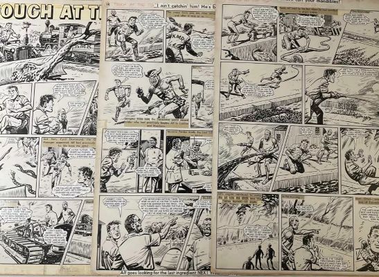 Original comic book art for VICTOR British comic book comprising 3 pages from the issue #530 (17 / 4 | Excalibur Auctions
