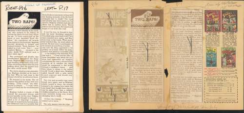 Two Raps, Vault of Horror #19, SILVER PRINT Text Story & Comic Book Tear Out, 2 Pcs. (1951) | Russ Cochran