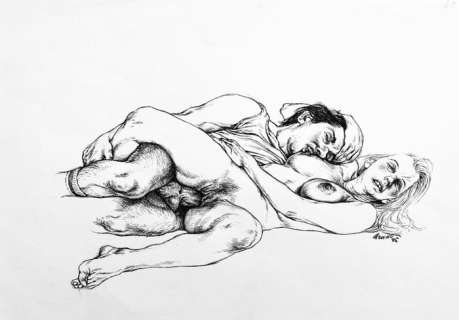 Riccardo Mannelli | Riccardo Mannelli - illustrazione originale pubblicata su “Carni Scelte” / pag. 46 - Page volante - Exemplaire unique - (1986) | Catawiki